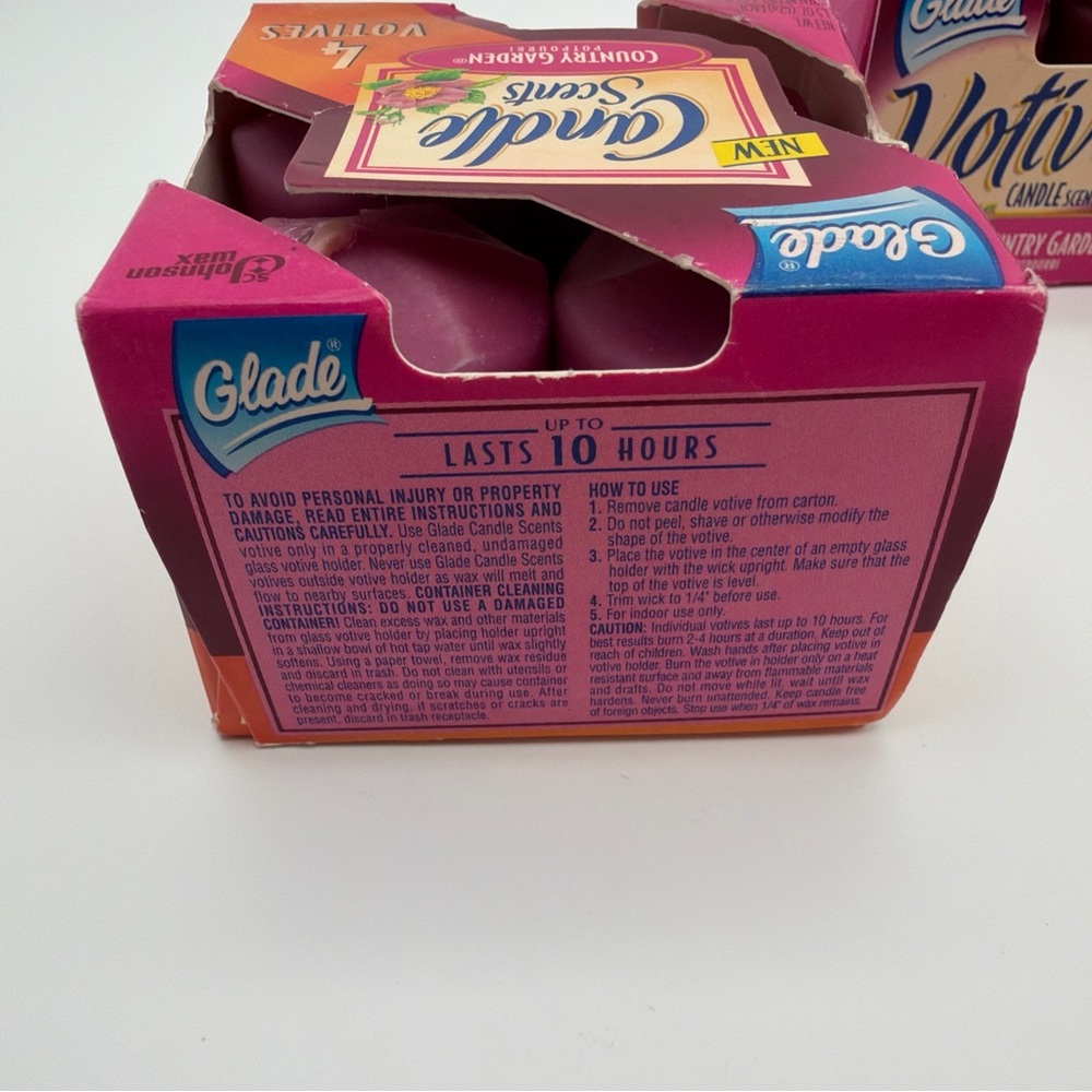 Glade Votive Candle Scents - Country Garden 2 4-packs vintage 1998 - Picture 3 of 3